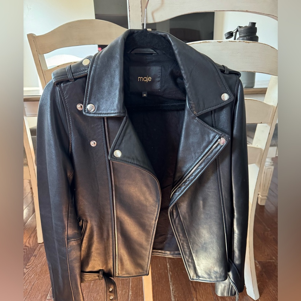 Woman Leather jacket Maje size 40 ( like size S)